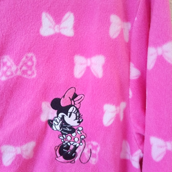 Disney pink fleece Minnie Mouse footed onsie pajamas - Picture 3 of 7